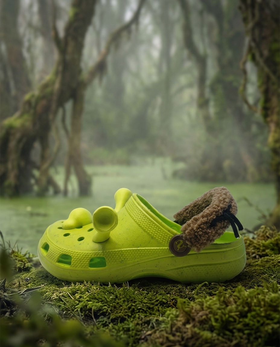 Crocs de Shrek en el pantano