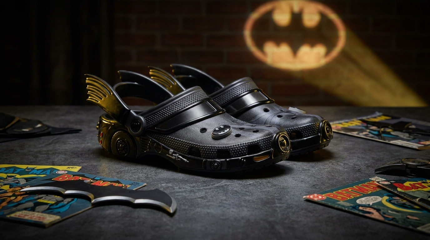 Crocs Batman adulto negras con estética cinematográfica DC