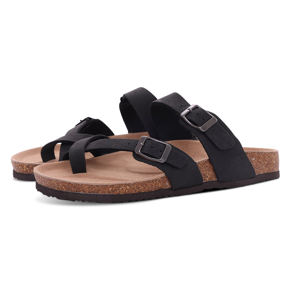 Sandalias Planas Cuero Mujer