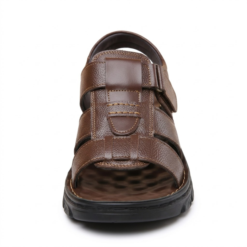 Sandalias Cuero Hombre Velcro | Antideslizantes Tallas Grandes