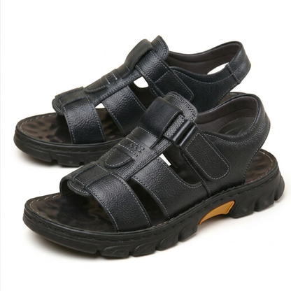 Sandalias Cuero Hombre Velcro | Antideslizantes Tallas Grandes