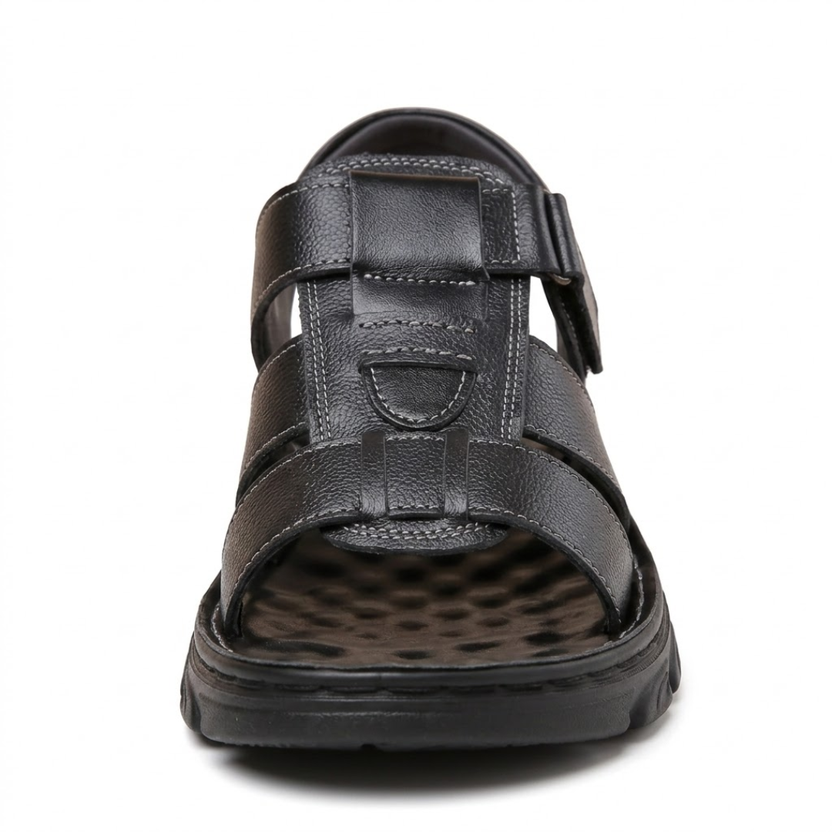 Sandalias Cuero Hombre Velcro | Antideslizantes Tallas Grandes