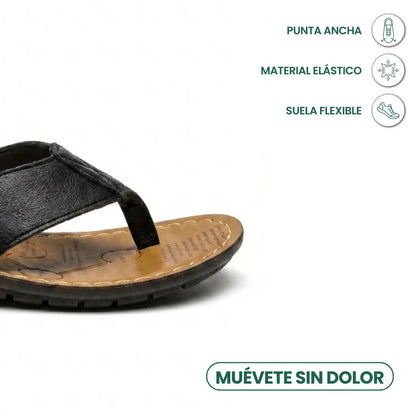 Sandalias Cuero Hombre Playa | Clip Antideslizantes Verano