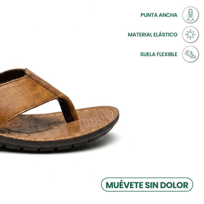 Sandalias Cuero Hombre Playa | Clip Antideslizantes Verano