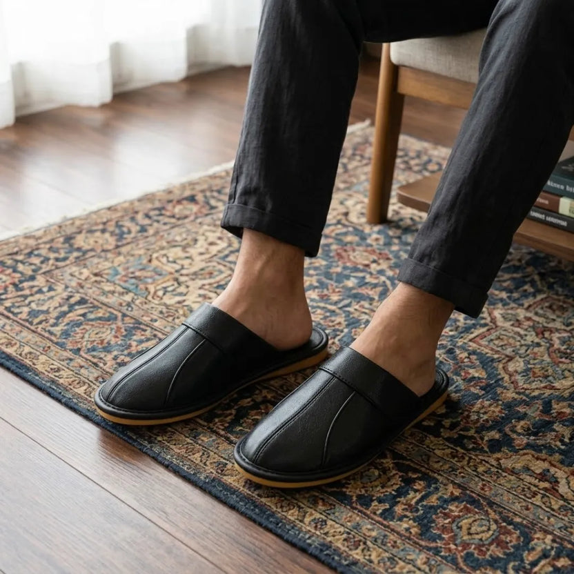 Zapatillas Casa Cuero Unisex | Antideslizantes Cómodas