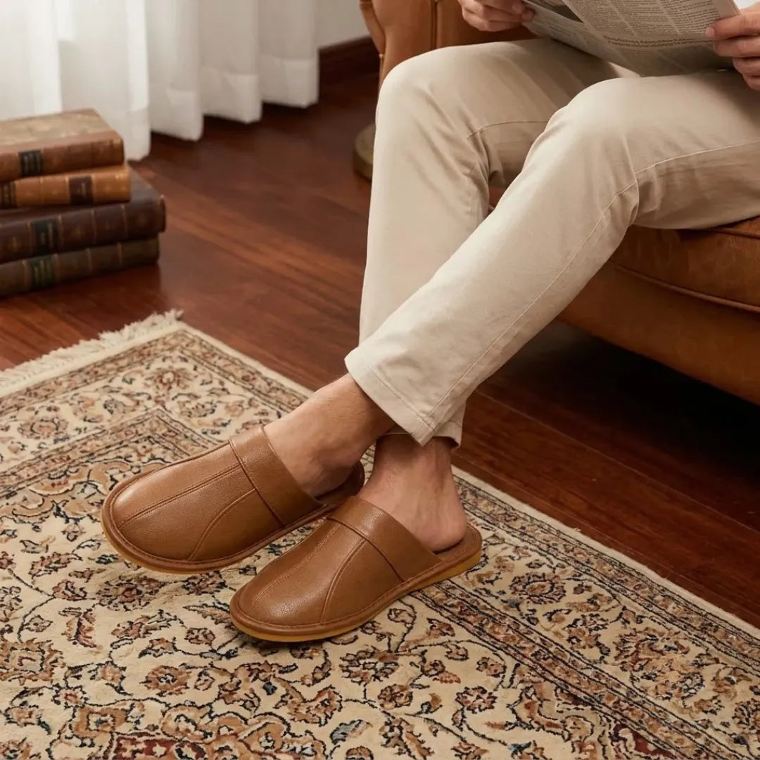 Zapatillas Casa Cuero Unisex | Antideslizantes Cómodas