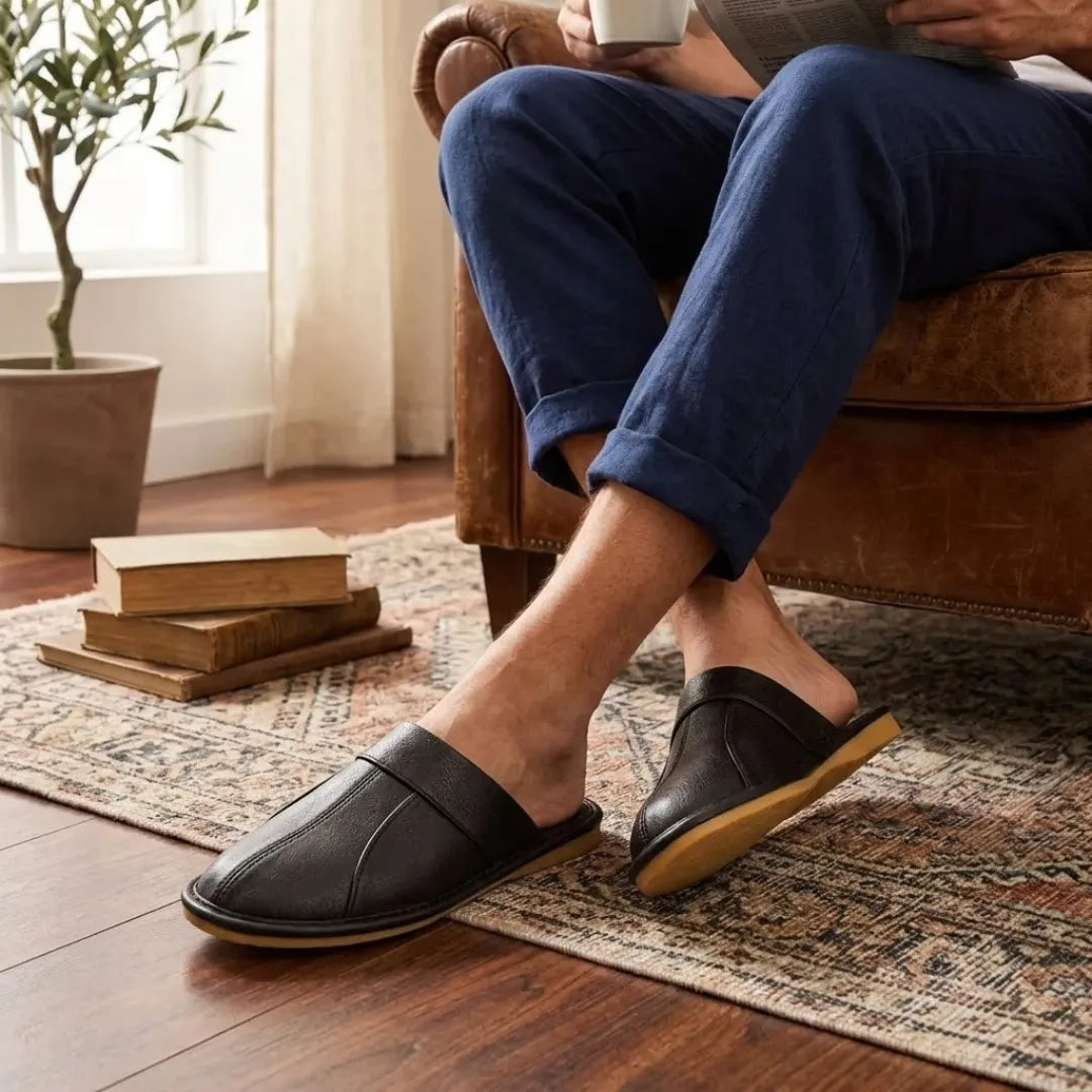 Zapatillas Casa Cuero Unisex | Antideslizantes Cómodas