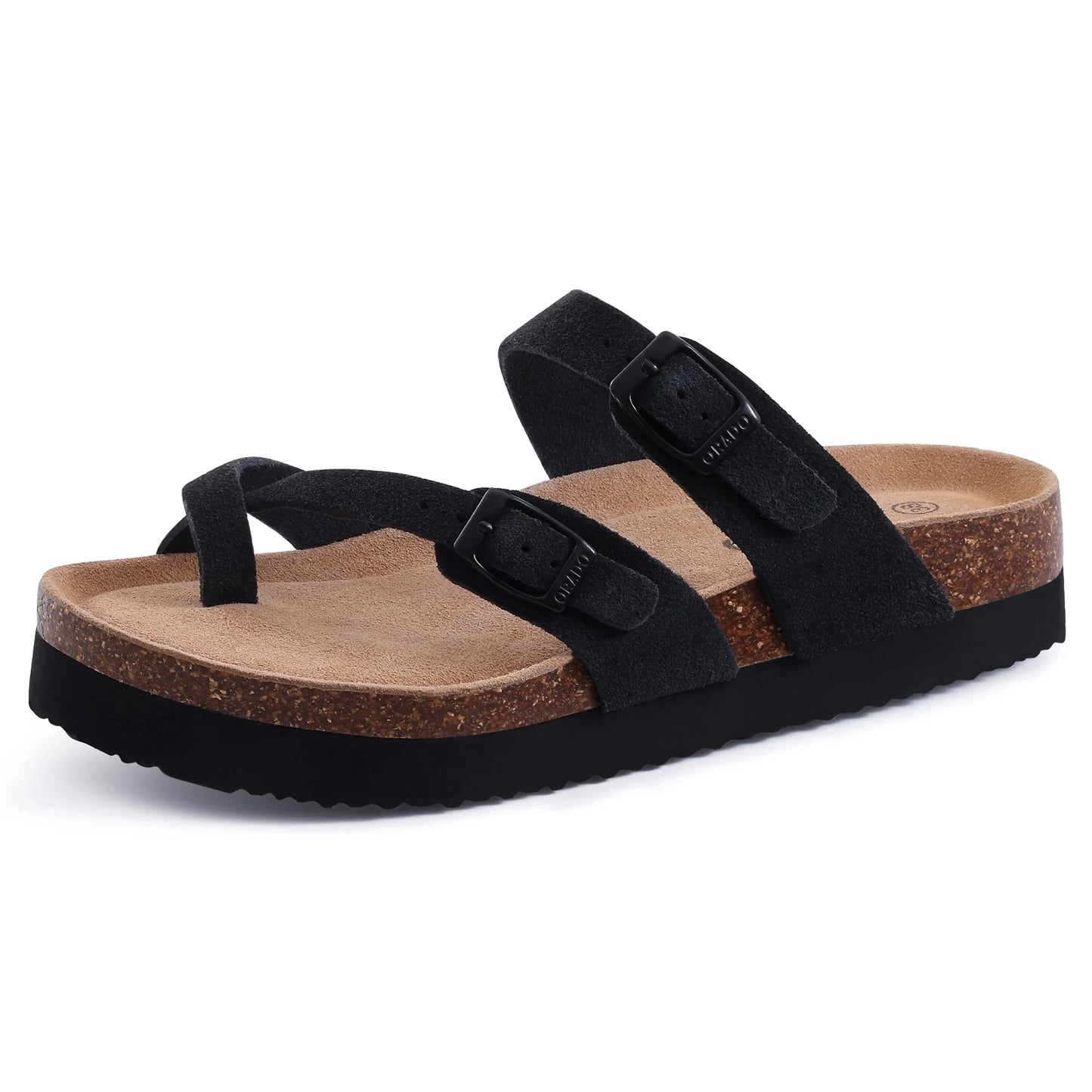 Shevalues Cork Suede Clogs Slippers For Women Men Fashion Summer Cork Flat Sandals Couples Beach Sandals Classic Men Mules Clogs