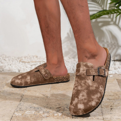 Mules Lona Hombre | Mocasines Sin Cordones Suela Corcho