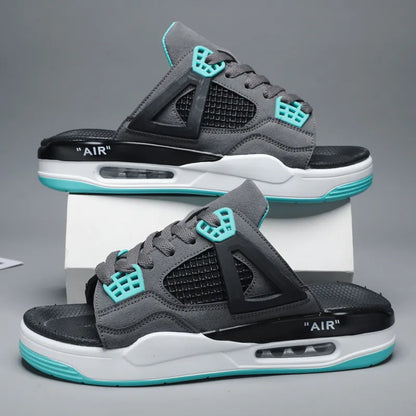 sandalias jordan retro negro blanco azul