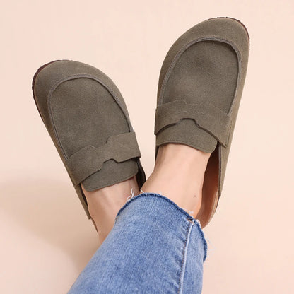 Zuecos Gamuza Corcho Unisex | Mules Ante Sin Talón Verano