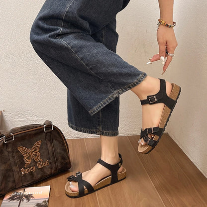 Sandalias de piel con plataforma