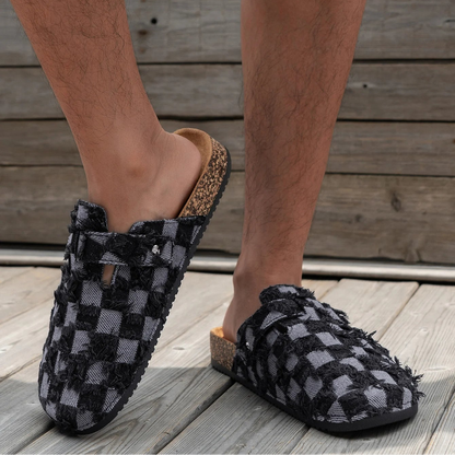 Mules Denim Hombre | Mocasines Sin Cordones Suela Corcho