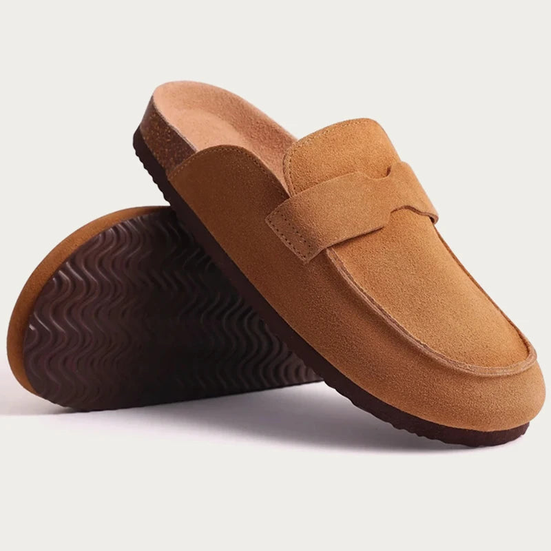 Zuecos Gamuza Corcho Unisex | Mules Ante Sin Talón Verano