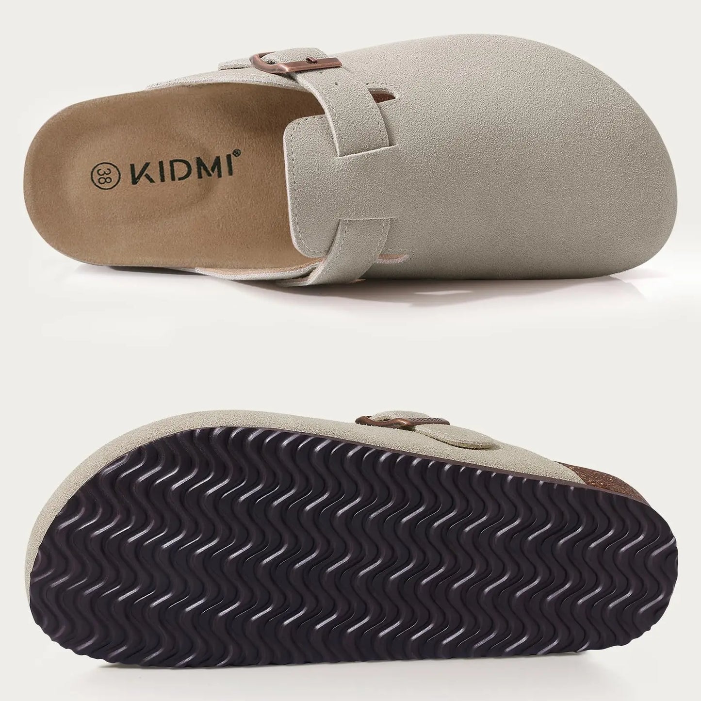 Mulas de Cuero con Soporte para Arco, Zapatillas de Exterior