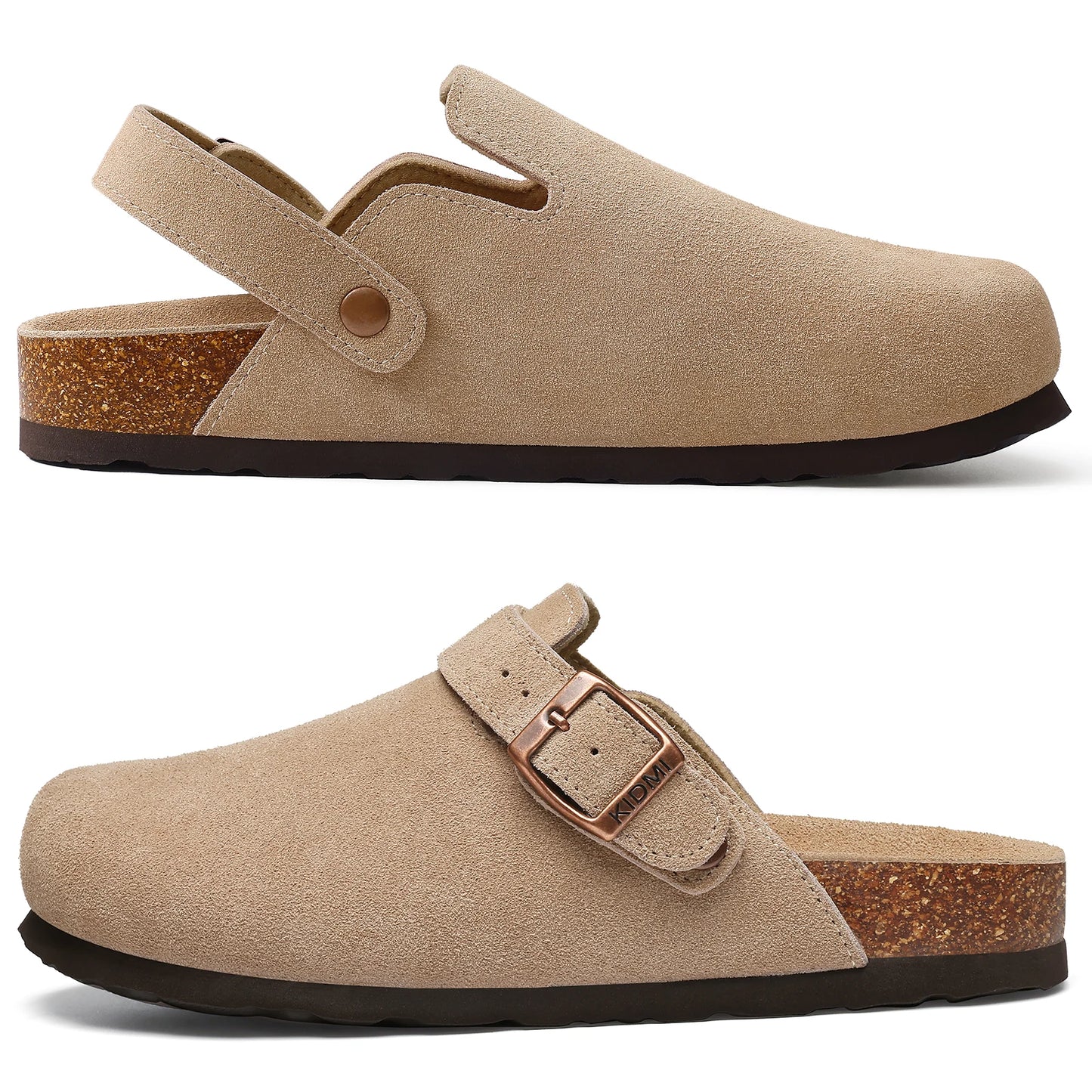 Mulas de Cuero con Soporte para Arco, Zapatillas de Exterior