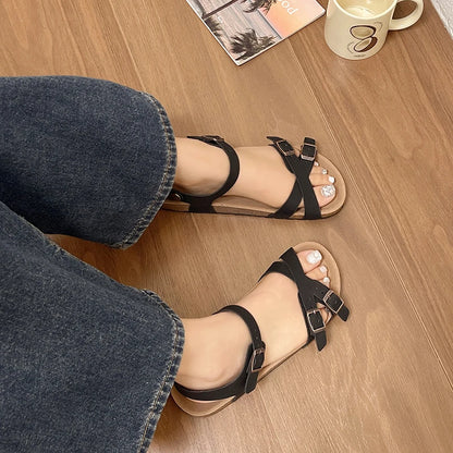 Sandalias de piel con plataforma