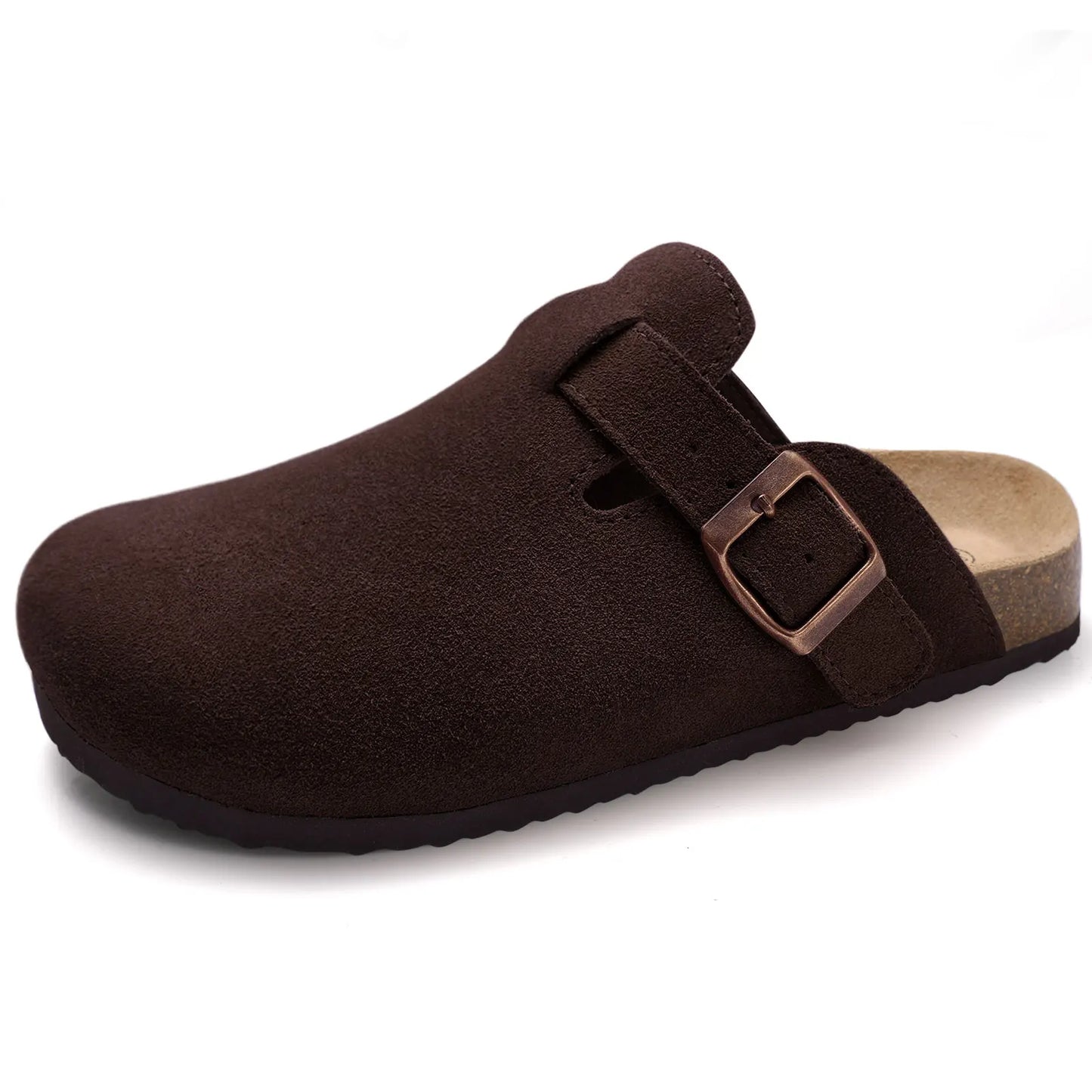 Shevalues Cork Suede Clogs Slippers For Women Men Fashion Summer Cork Flat Sandals Couples Beach Sandals Classic Men Mules Clogs