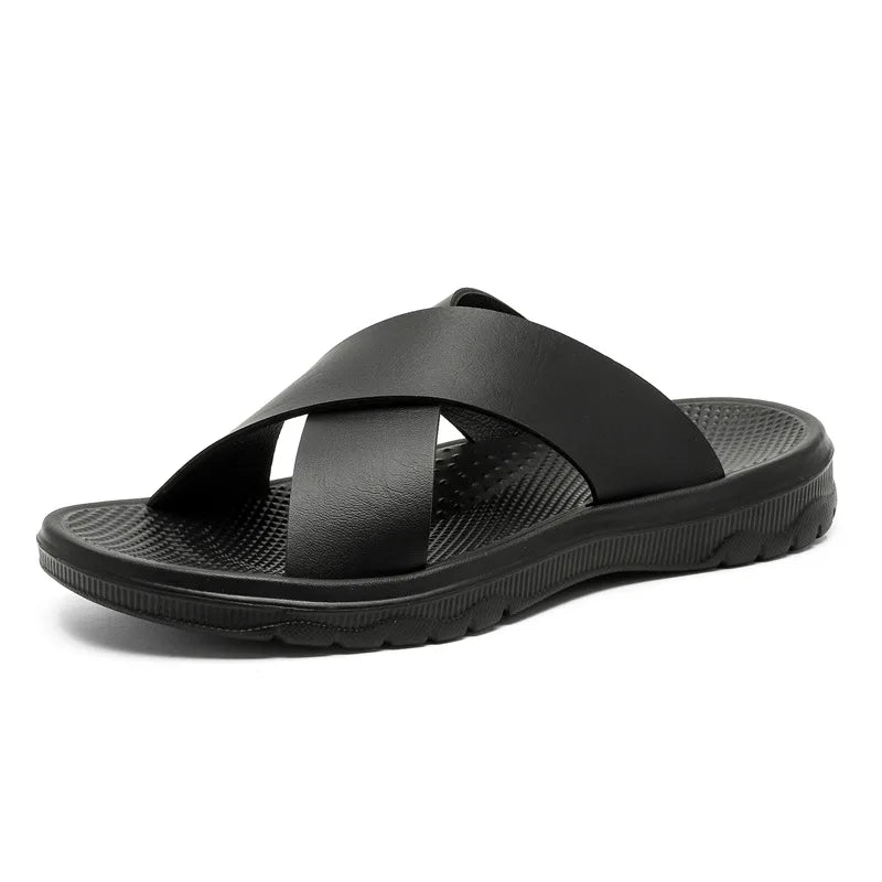Sandalias Tiras Cruzadas Hombre | Cuero Tallas Grandes 38-47
