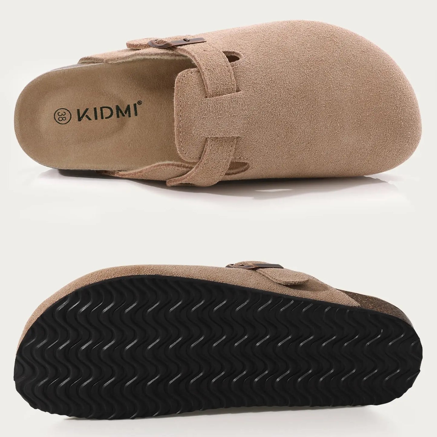 Mulas de Cuero con Soporte para Arco, Zapatillas de Exterior