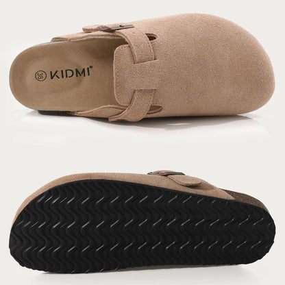 Mulas de Cuero con Soporte para Arco, Zapatillas de Exterior