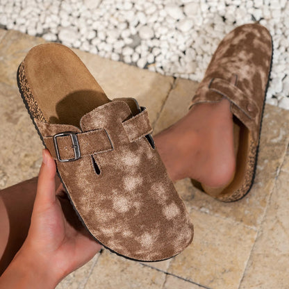 Mules Lona Hombre | Mocasines Sin Cordones Suela Corcho