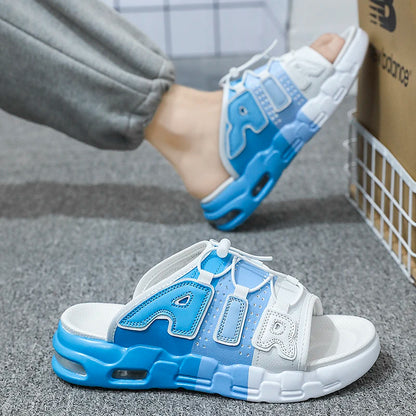 sandalias uptempo azules