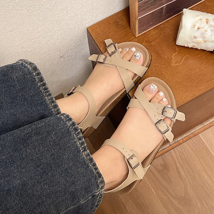 Sandalias de piel con plataforma