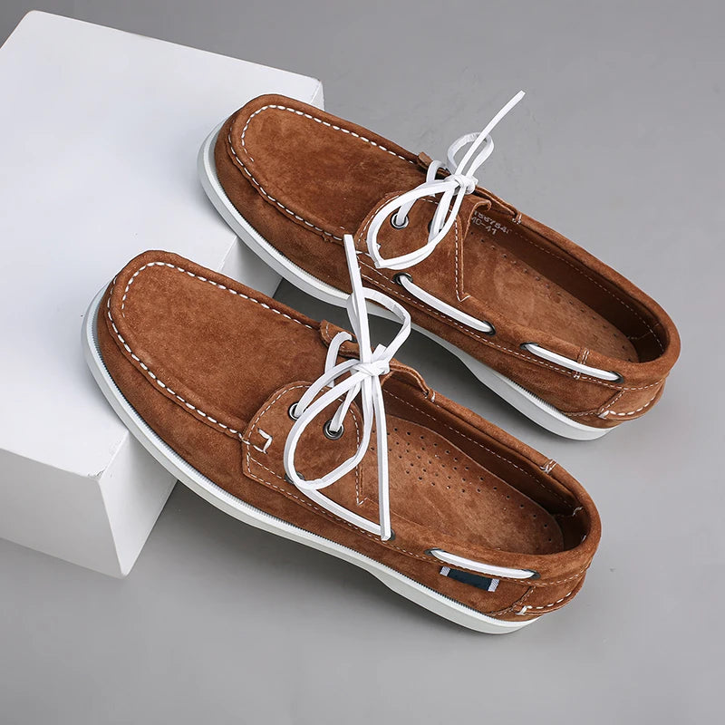 Náuticos de Piel Hombre Premium - Clásico Marinero