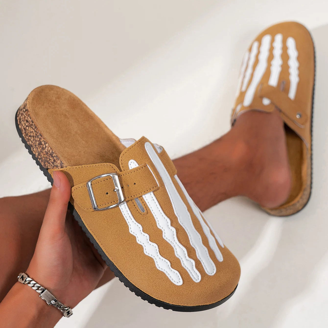 Sandalias Hombre Estampado Esqueleto | Hebilla Antideslizante