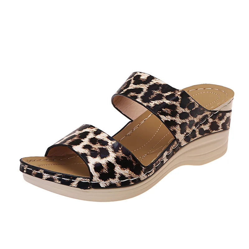 Sandalias Plataforma Animal Print | Cuñas Cómodas para Mujer