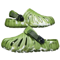 Crocs clásicas verdes con correa