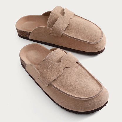 Zuecos Gamuza Corcho Unisex | Mules Ante Sin Talón Verano