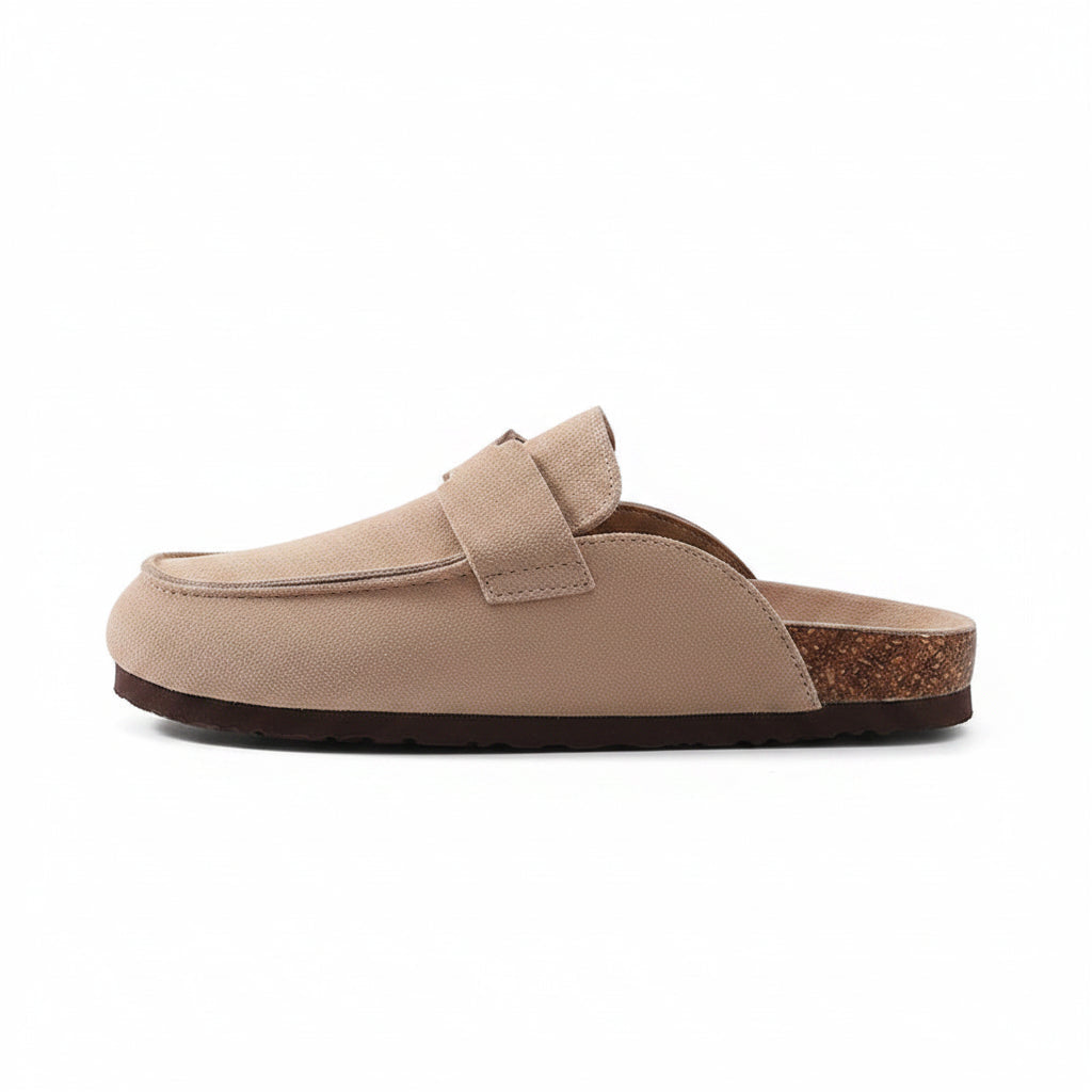Zuecos Gamuza Corcho Unisex | Mules Ante Sin Talón Verano