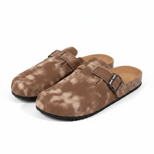 Mules Lona Hombre | Mocasines Sin Cordones Suela Corcho