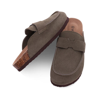 Zuecos Gamuza Corcho Unisex | Mules Ante Sin Talón Verano