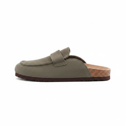 Zuecos Gamuza Corcho Unisex | Mules Ante Sin Talón Verano