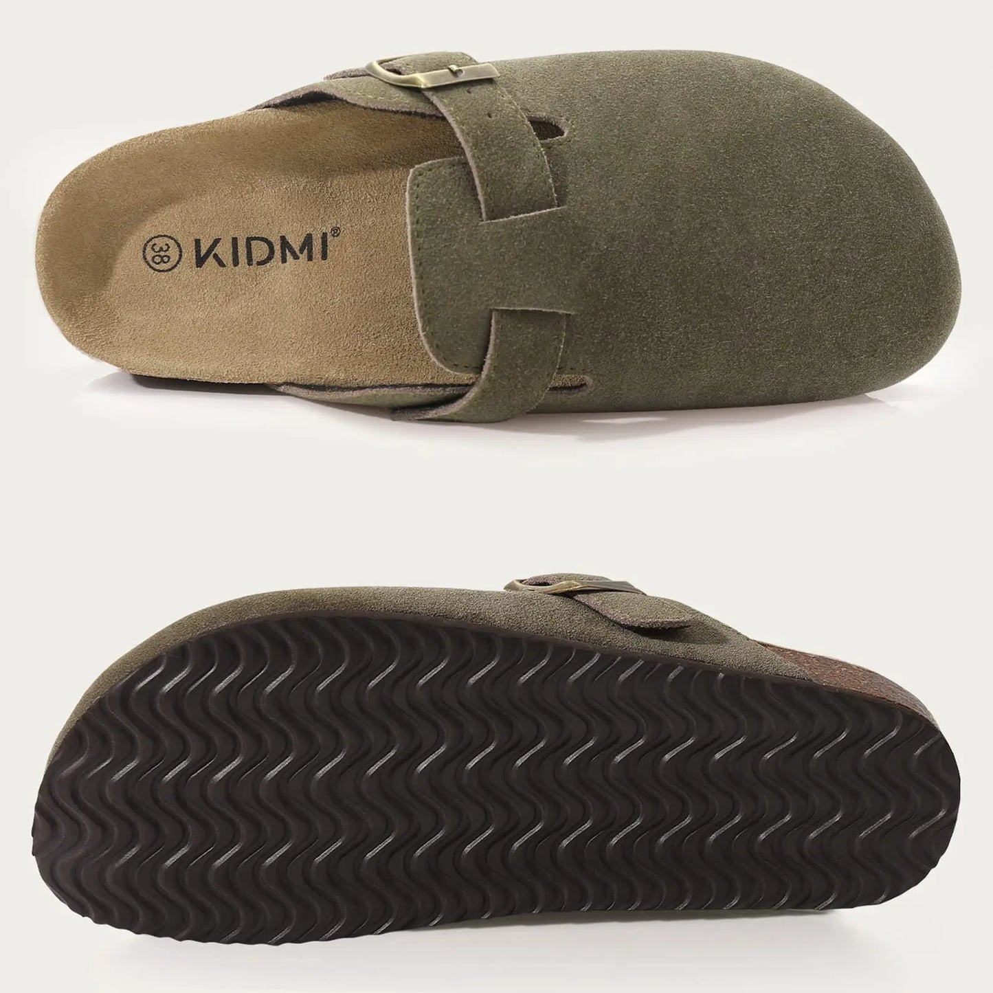 Mulas de Cuero con Soporte para Arco, Zapatillas de Exterior