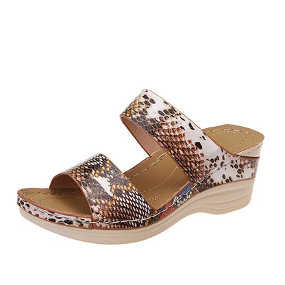 Sandalias Plataforma Animal Print | Cuñas Cómodas para Mujer