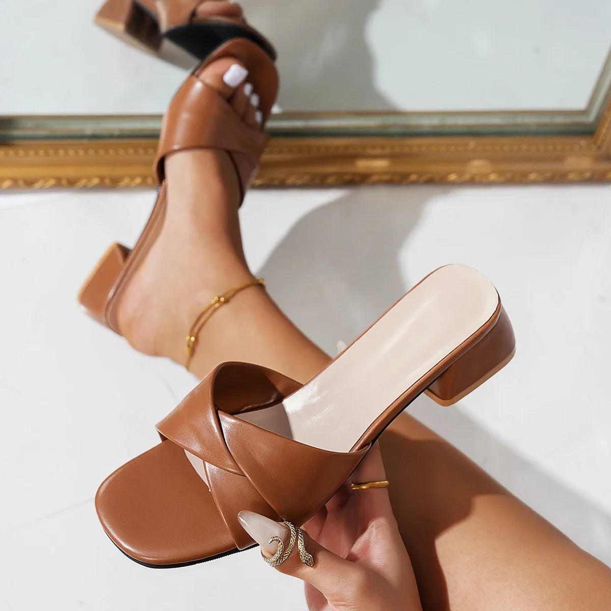Women's Summer Caramel Slippers
