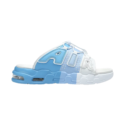 sandalias uptempo azules y blancas