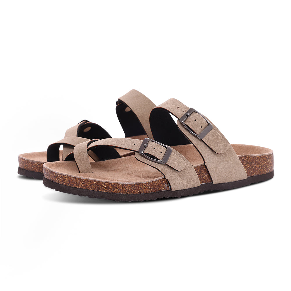 Sandalias Planas Cuero Mujer