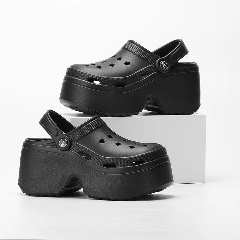 Crocs Negras Plataforma