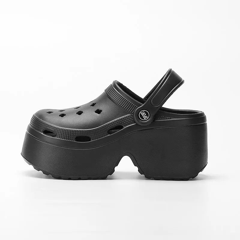 crocs negras plataforma