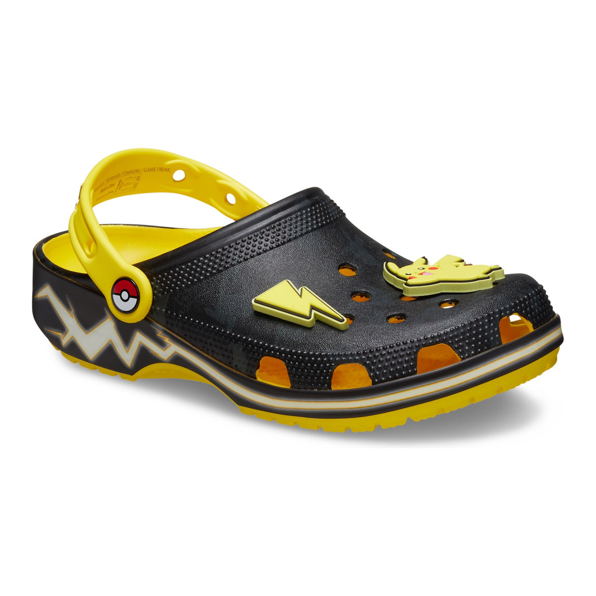 Crocs Pikachu con pines de Pikachu y rayo