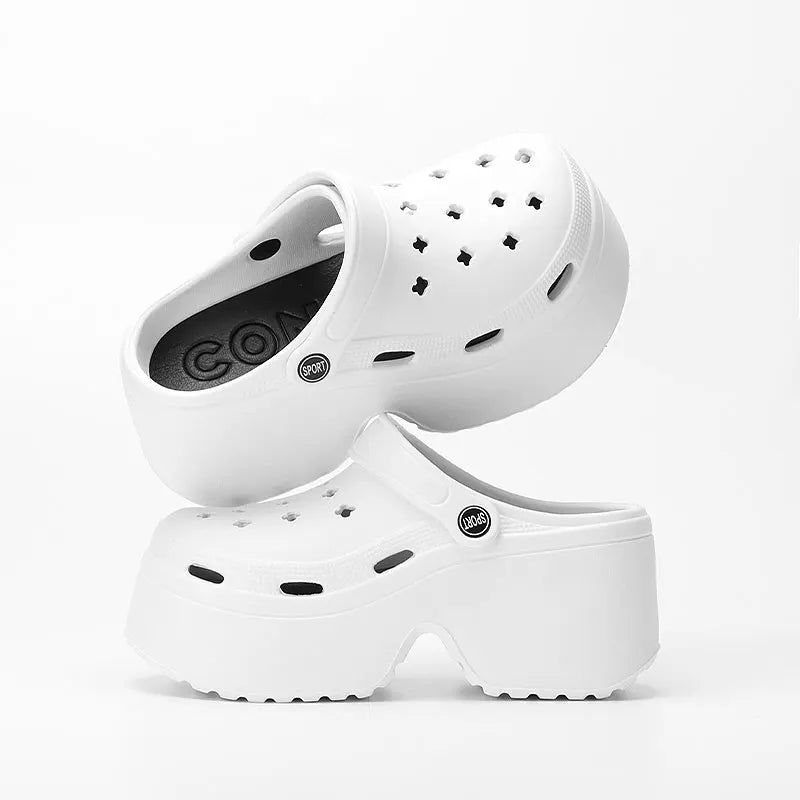 Crocs plataforma blancas