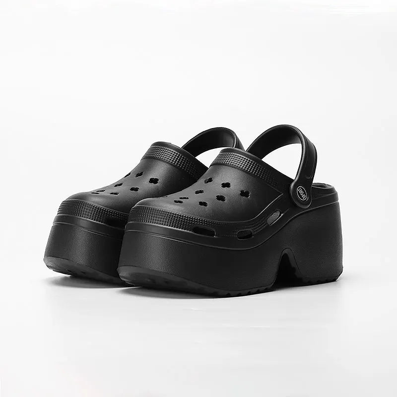 crocs plataforma negras