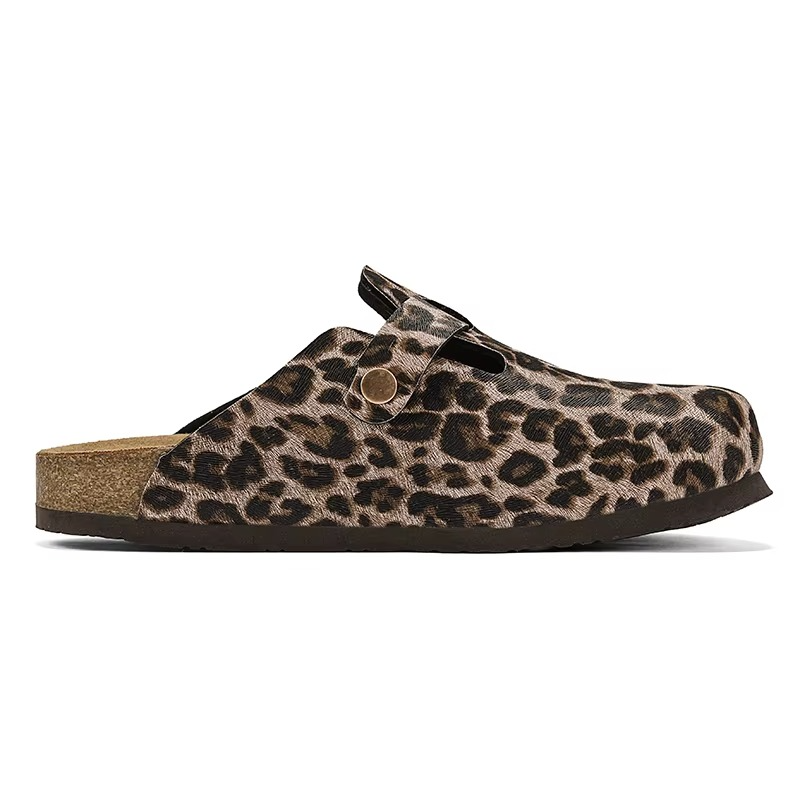 Zuecos Corcho Leopardo Unisex | Mules Sin Talón Verano