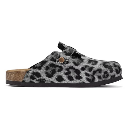 Zuecos Corcho Leopardo Unisex | Mules Sin Talón Verano