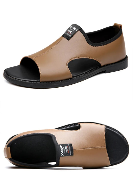 Sandalias de Cuero Antideslizantes para Hombre